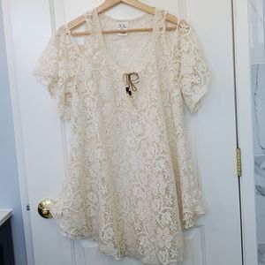 Lucky Brand Bathing suit lacy coverup